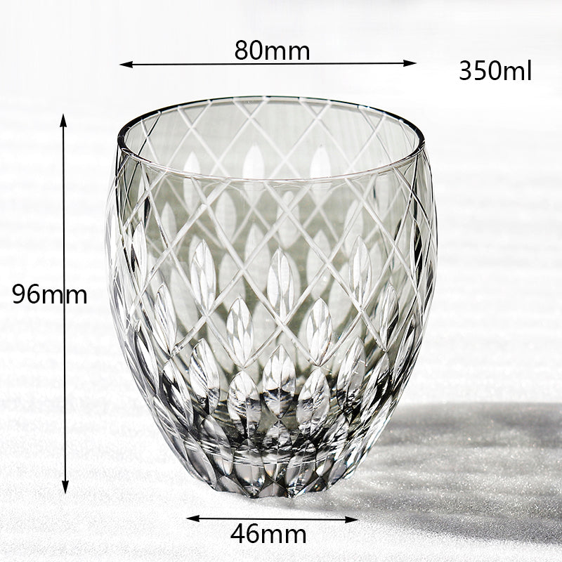 JP-028 Set of 2 PCS Hand Cut To Clear Glass Rock Tumblers With Mouth b –  JINZHI GLASS CRAFTS