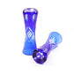 Small size Height:165mm Hand engraved and blue colored glass flower bud vase