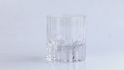JP-069  Heavy and Thick Bottom Lead Free Crystal Whiskey Glass Tumblers---Hand engraved asterism Patterns