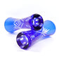 Small size Height:165mm Hand engraved and blue colored glass flower bud vase