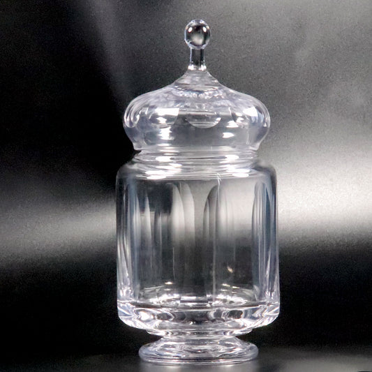Size Small 400 ml  Hand Cut and Mouth Blown Lead Free Crystal Glass Tea Display Jar ,Candy Display Jar, Crystal Glass Storage Jar