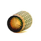 JP-022  Green and amber color cased Glass Whiskey Tumblers with classic Japanesque Hand cut design