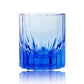 JP-091  200 ml  Heavy and Thick Bottom Blue K9 Crystal Glass Tumblers---Hand engraved asterism Patterns