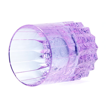 JP-091  200 ml  Heavy and Thick Bottom Purple K9 Crystal Glass Tumblers---Hand engraved asterism Patterns