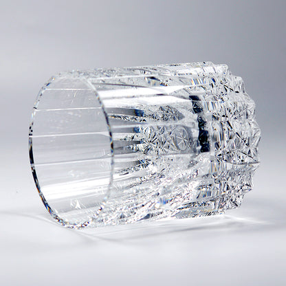 JP-091  200 ml  Heavy and Thick Bottom Transparent K9 Crystal Glass Tumblers---Hand engraved asterism Patterns