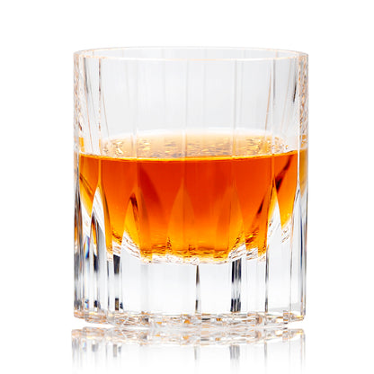 JP-091  200 ml  Heavy and Thick Bottom Transparent K9 Crystal Glass Tumblers---Hand engraved asterism Patterns