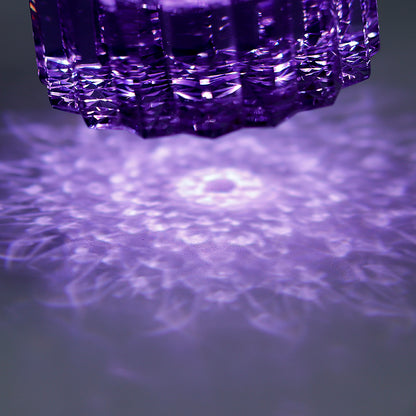 JP-091  200 ml  Heavy and Thick Bottom Purple K9 Crystal Glass Tumblers---Hand engraved asterism Patterns