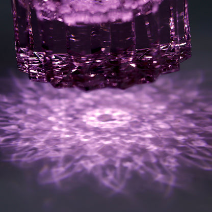 JP-091  200 ml Deep orgue bevel cuts Whiskey Tumbler Heavy and Thick Bottom Rock Glass Tumbler Pink K9 Crystal Glass Tumblers---Hand engraved asterism Patterns
