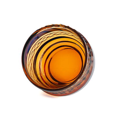 QJ-09 60 ML Japanese Style Blue Amber Colored Cold Sake Glass Chilled Sake Glass Edo Kiriko Shot Glass
