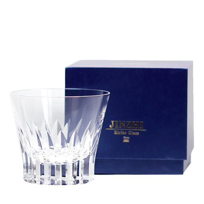 JP-068--#2 250 ml Sparkling Hand cut jeweled crown pattern Lead Free Crystal Rocks Glass Barware