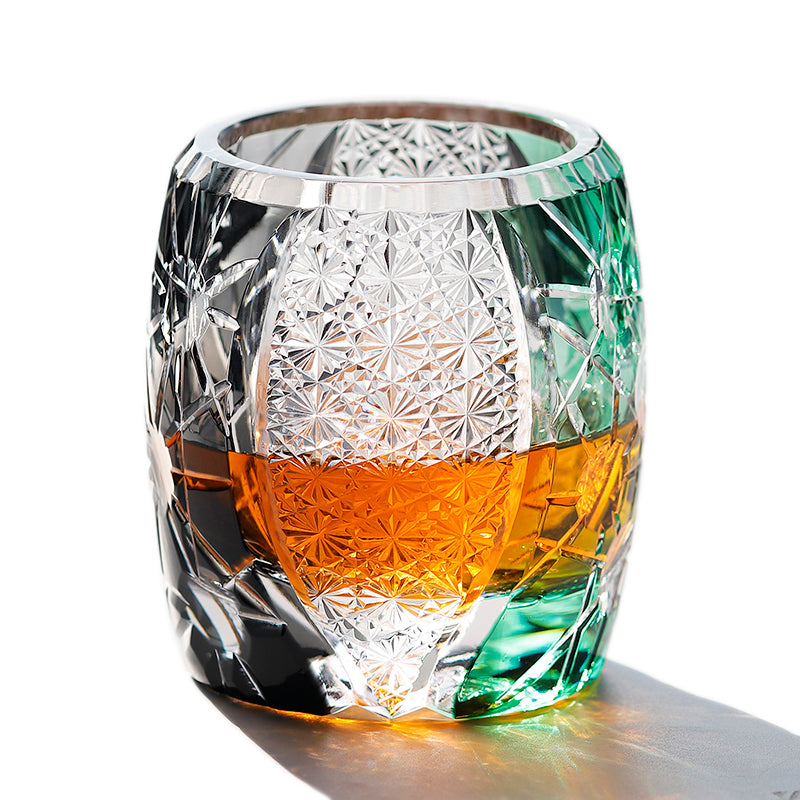 JP-028 Set of 2 PCS Hand Cut To Clear Glass Rock Tumblers With Mouth b –  JINZHI GLASS CRAFTS