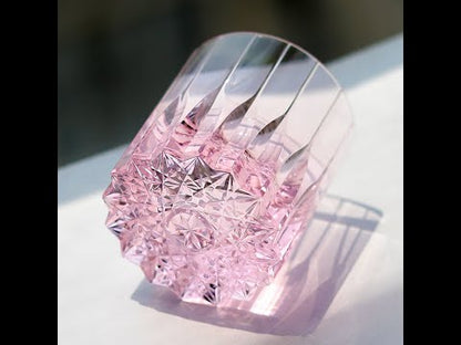 JP-091  200 ml  Heavy and Thick Bottom Transparent K9 Crystal Glass Tumblers---Hand engraved asterism Patterns