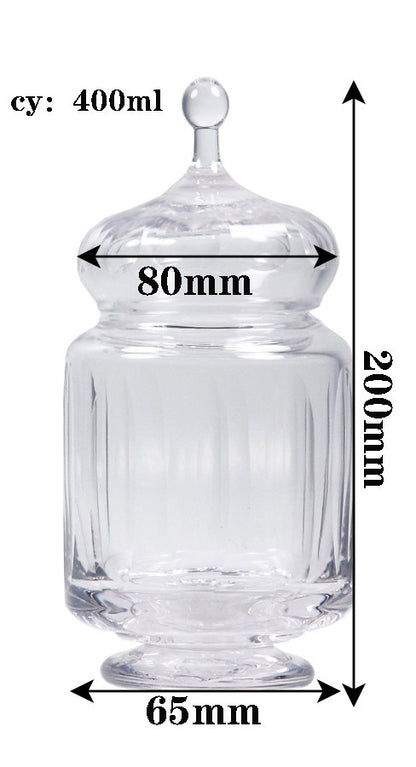 Size Small 400 ml  Hand Cut and Mouth Blown Lead Free Crystal Glass Tea Display Jar ,Candy Display Jar, Crystal Glass Storage Jar